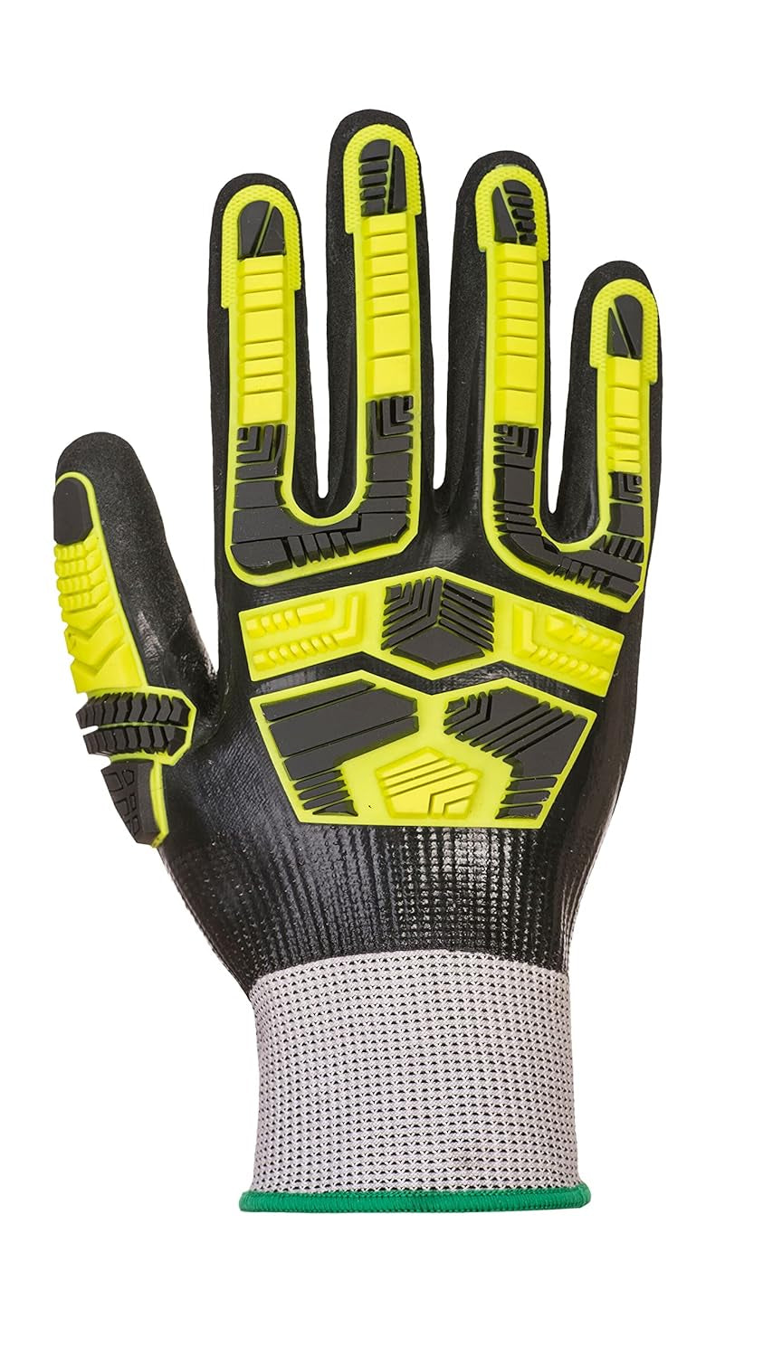 AP55 anti Impact Waterproof Safety Work Gloves - Cut Resistant and Impact Reducing Protective Work Gloves Grey/Black, Medium