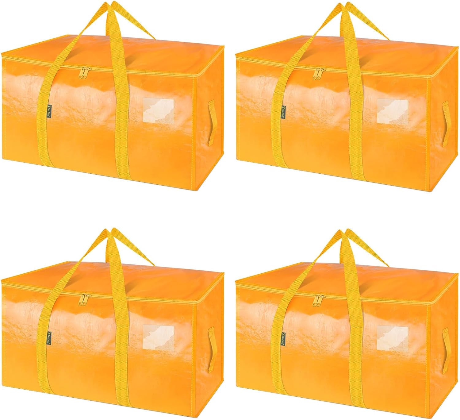 8-Pack Oversized Moving Bags with Reinforced Handles, Heavy-Duty Storage Tote for Clothes, Moving Supplies (Black, 8-Pack)