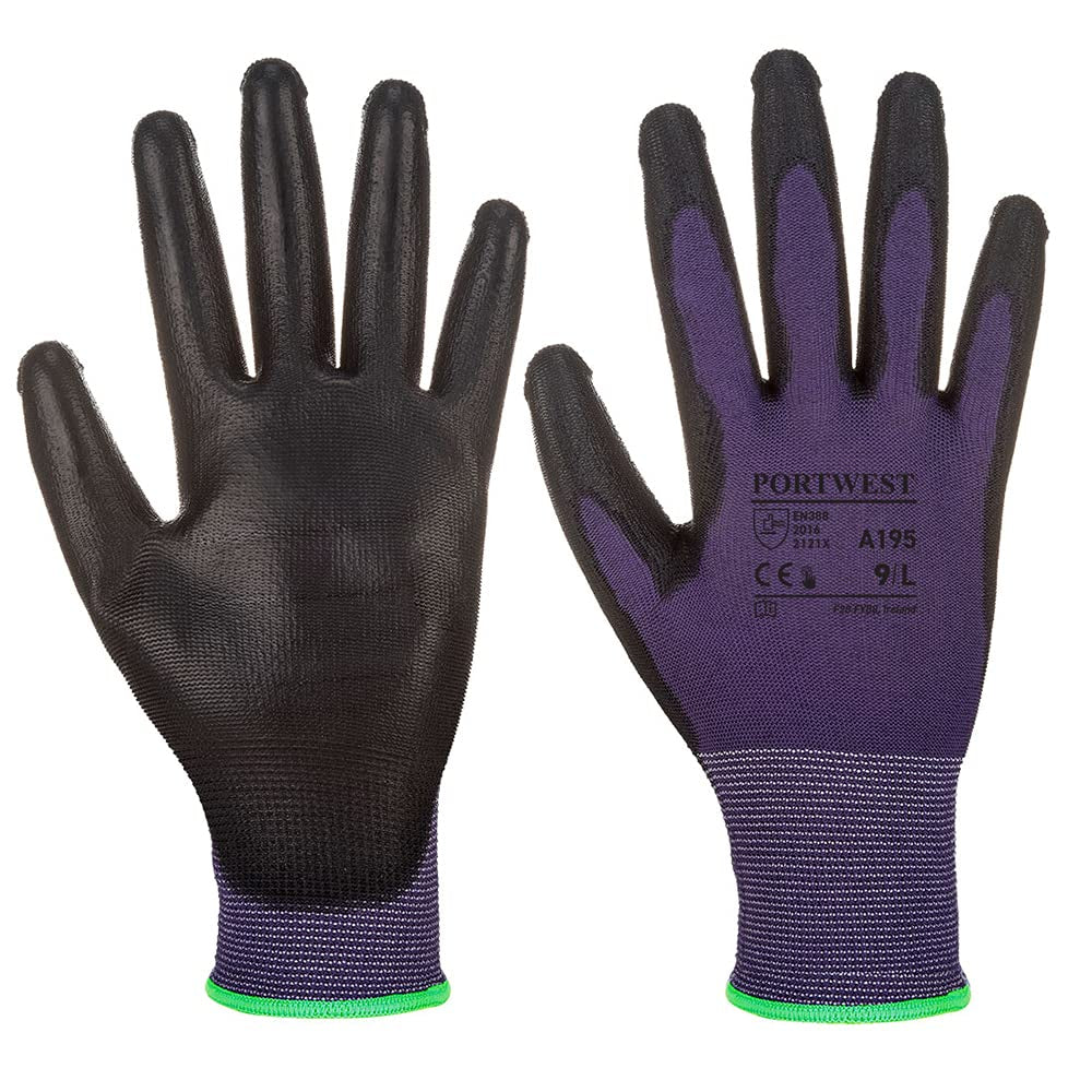 A195 Touchscreen PU Glove Purple/Black, Large
