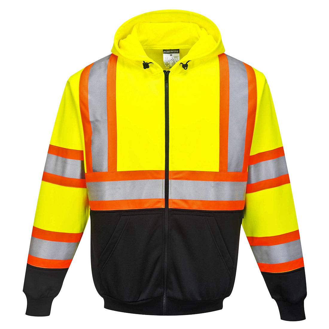 Kansas Zipped Hoodie Hi Vis Visability Safety Protective Work Wear Jumper ANSI 3, X Large