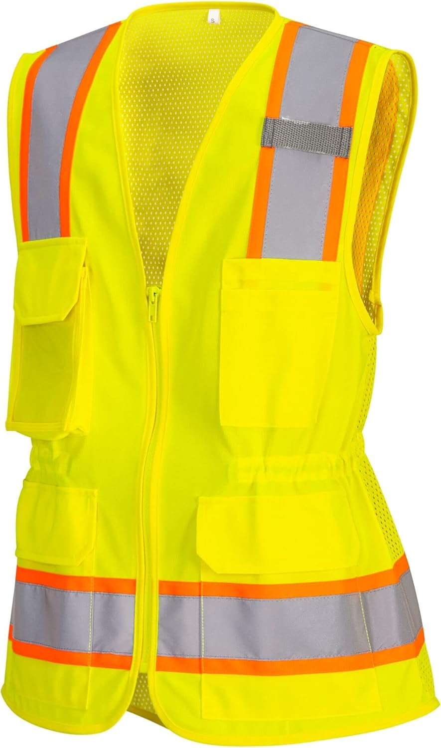 US392 Women'S Hi Vis Safety Work Vest with Reflective Tape Yellow, Xx-Large