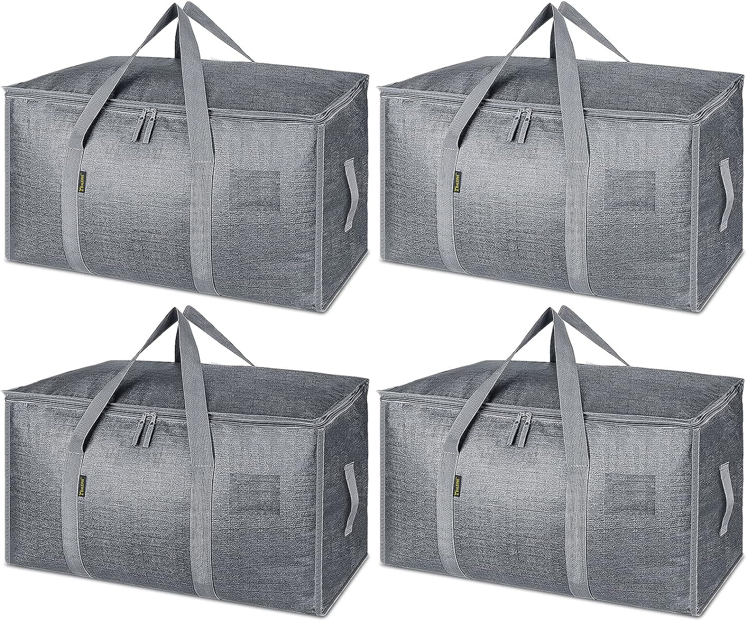 8-Pack Oversized Moving Bags with Reinforced Handles, Heavy-Duty Storage Tote for Clothes, Moving Supplies (Black, 8-Pack)