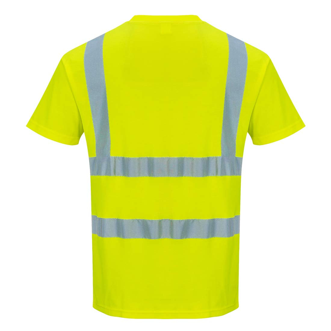 Hi-Vis T Shirt Viz Visibility Reflective Safety Work Wear Top ANSI 2, Medium Yellow