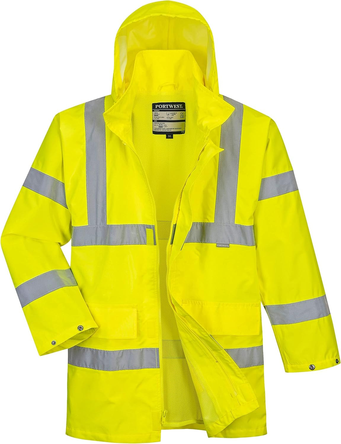 US160 Hi-Vis Lite Rain Safety Traffic Jacket Yellow, X-Large