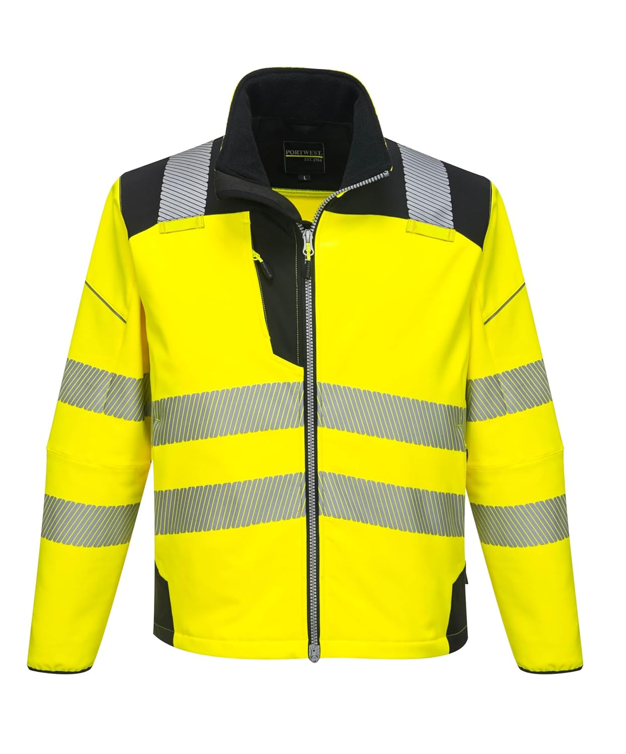 PW3 Hi-Vis Softshell Jacket Work Safety Protective Reflective Waterproof Coat ANSI 3, Small
