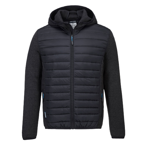 Portwest KX3 Baffle Jacket Front Zip Opening Hooded Grey Marle Jacket Comfy T832-KarWorkwear