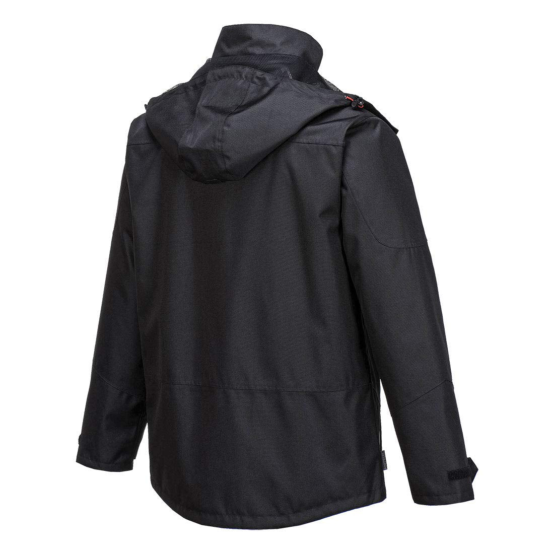 Outcoach Jacket Work Safety Protective Reflective Waterproof Coat, Medium Black