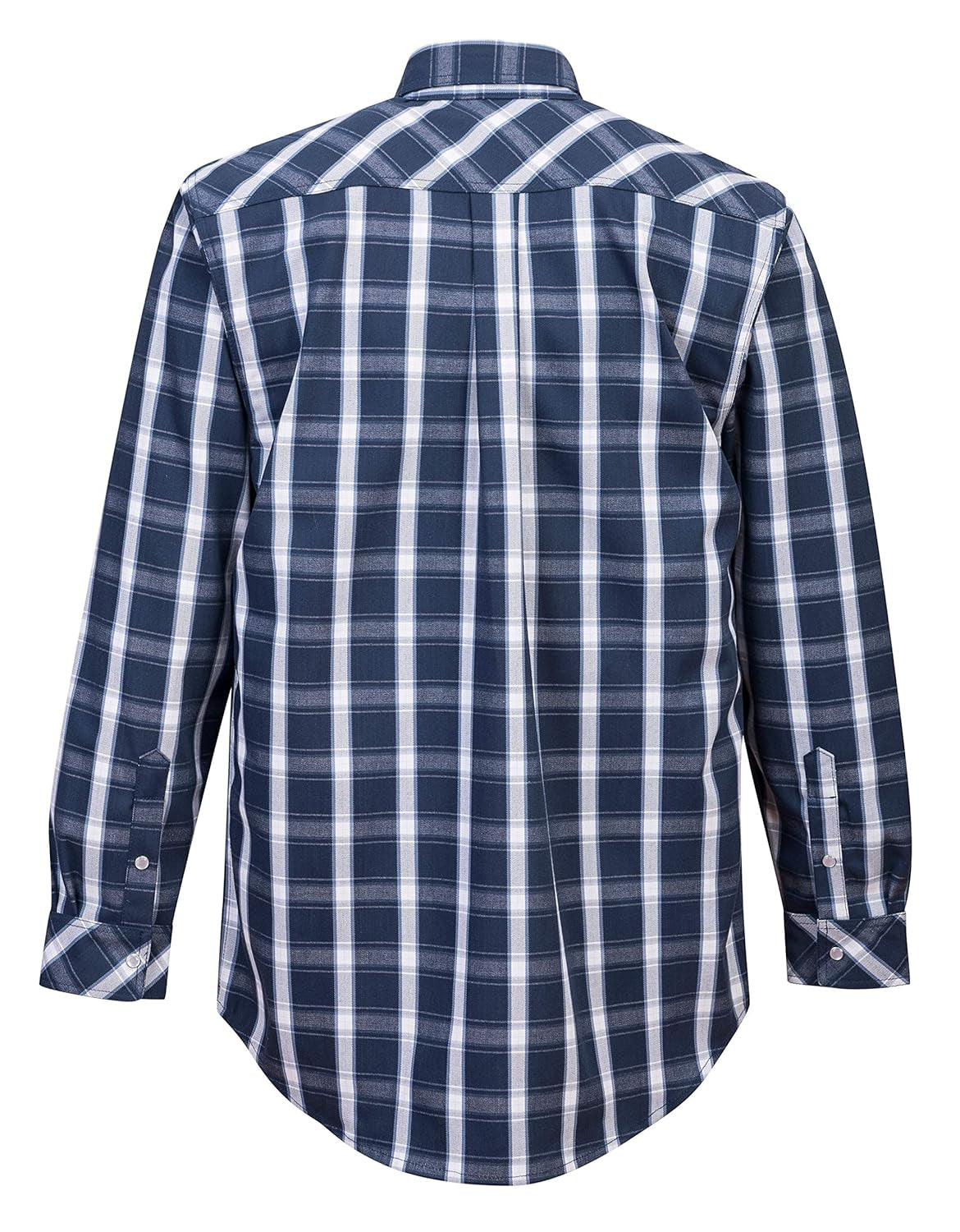UFR97 Bizflame 88/12 FR Plaid Protective Safety Shirt Navy, Medium