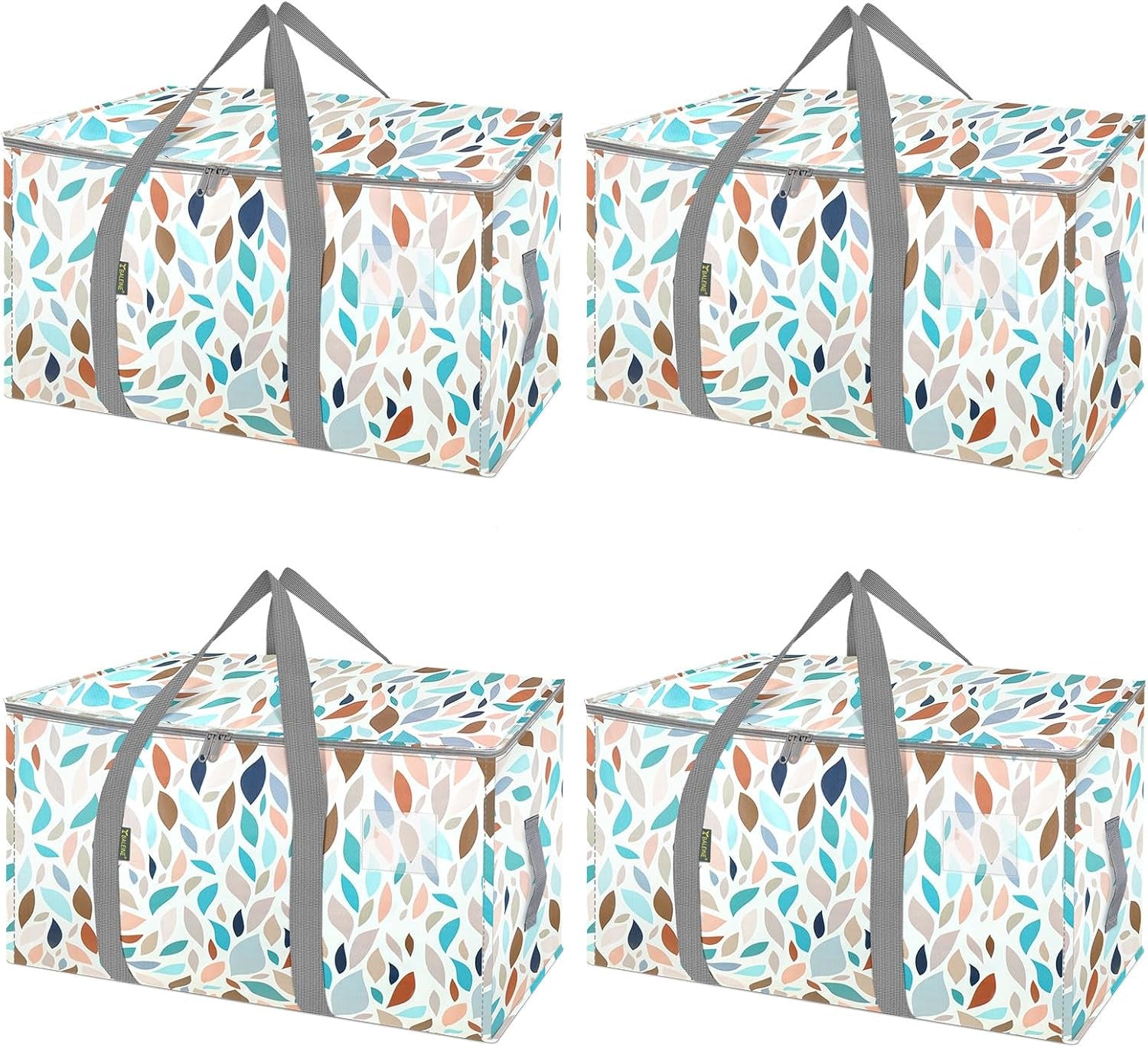 8-Pack Oversized Moving Bags with Reinforced Handles, Heavy-Duty Storage Tote for Clothes, Moving Supplies (Black, 8-Pack)