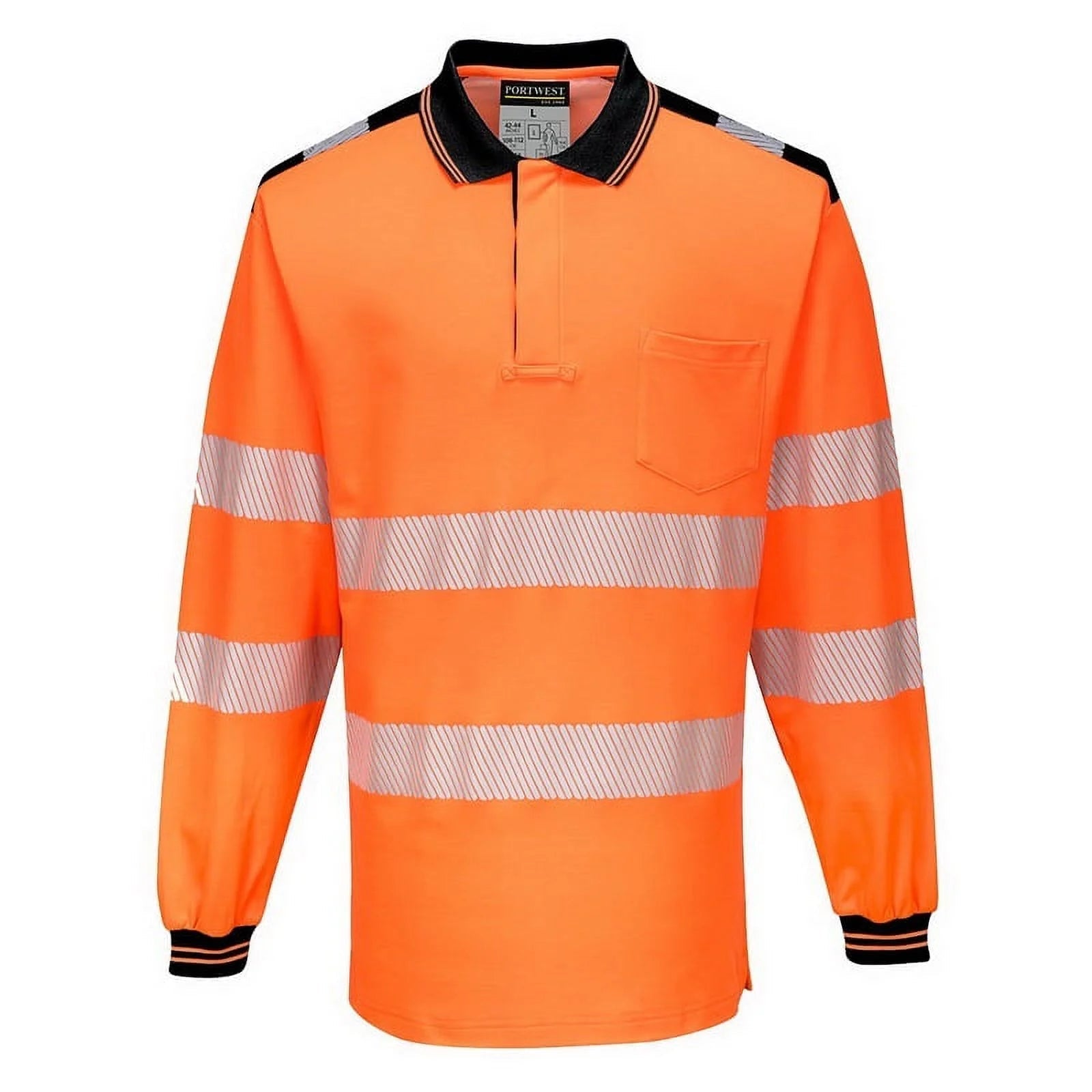 T184 Pw3 Hi-Vis Polo Shirt L/S-Yellow/Black-3Xl-KarWorkwear