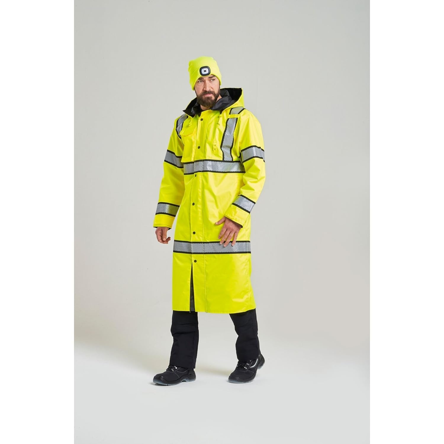 Hi-Vis Reversible Raincoat - UH447, Yellow/Black, XL