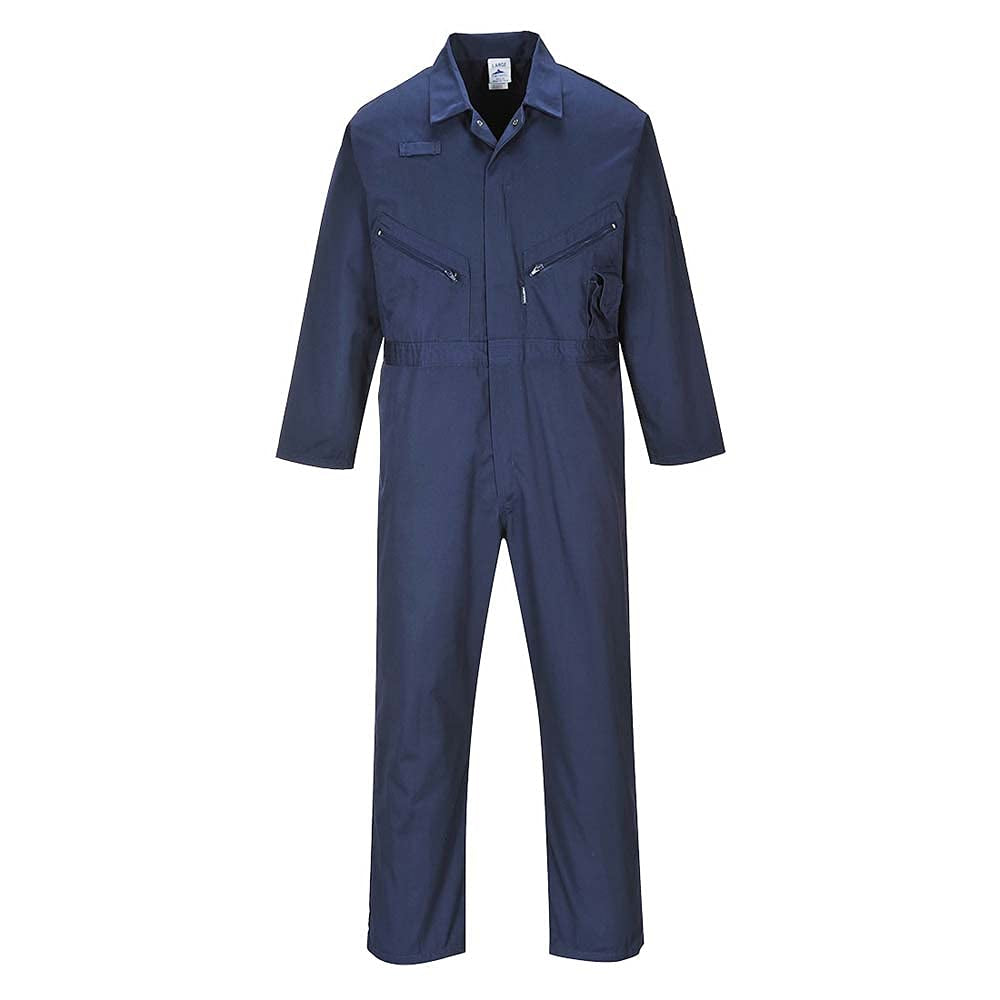 C814 Iona Cotton Heavy Duty Work Overalls with Reflective Safety Tape, Red, Small