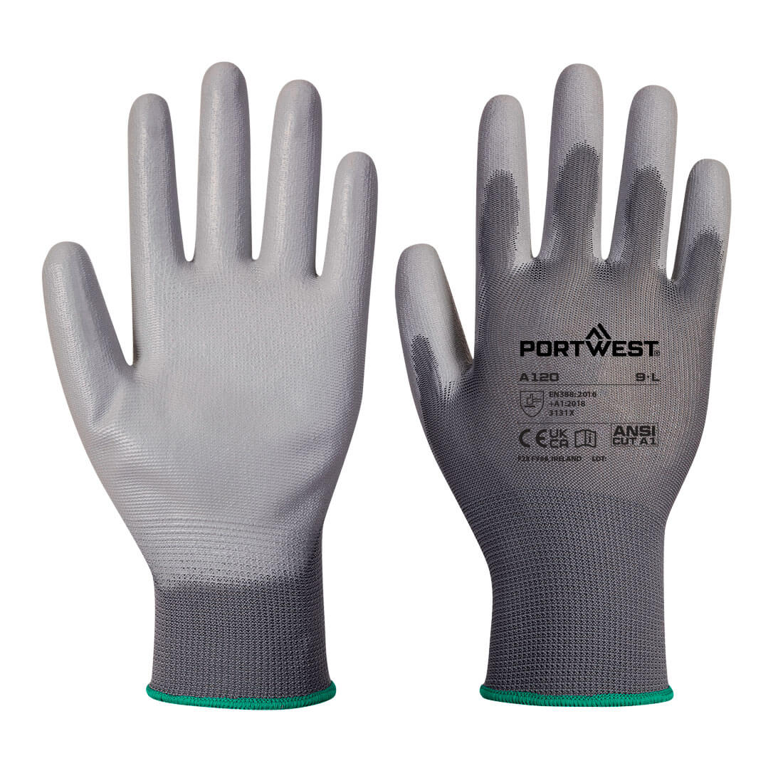 Portwest  PU Palm Coated Gloves Workwear A120 12 Pack