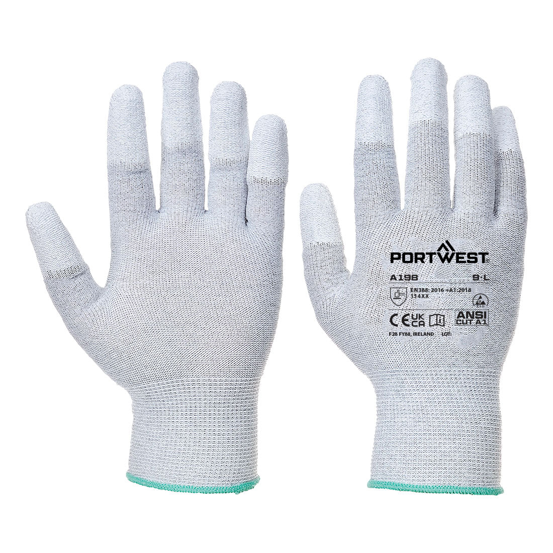 ESD 13 PU Fingertip Glove (12-Pack)