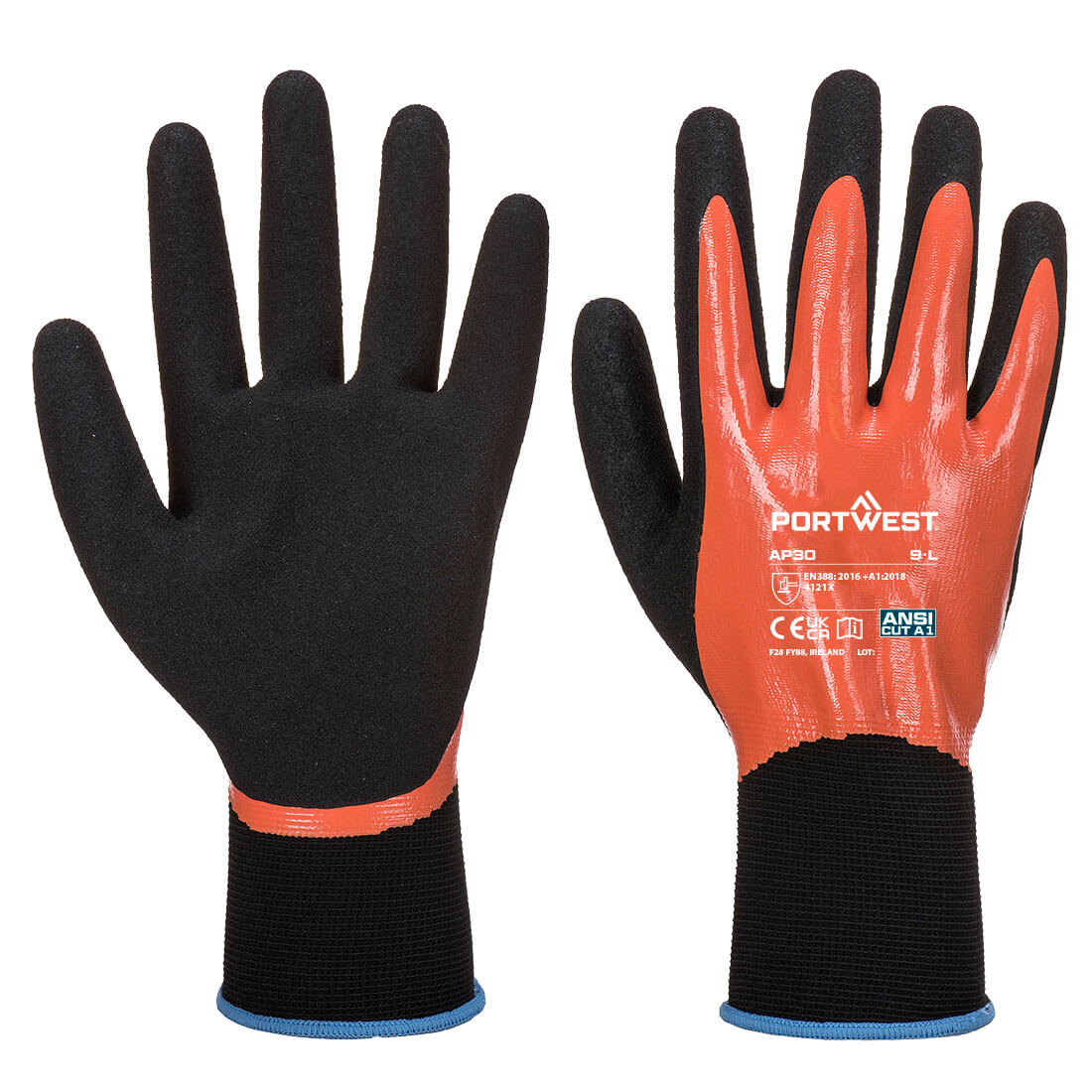Grip 15 Nitrile Foam Aqua Glove (6-Pack)
