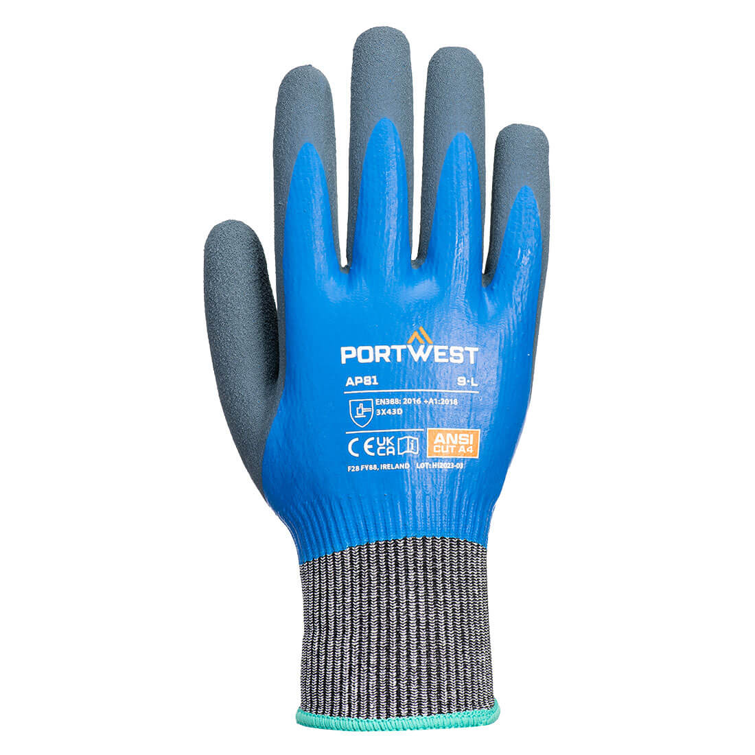 Cut D13 Nitrile Aqua Glove A4