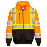 Hi-Vis X Back Contrast Tape Zipped Hoodie
