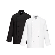 Portwest Somerset Chefs Jacket Mandarin Collar Reversible Front Jacket C834-KarWorkwear