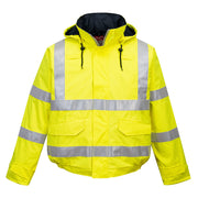 Bizflame Rain Hi-Vis Anti-static Insulated FR Bomber Jacket