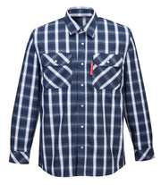 UFR97 Bizflame 88/12 FR Plaid Protective Safety Shirt Navy, Xx-Large