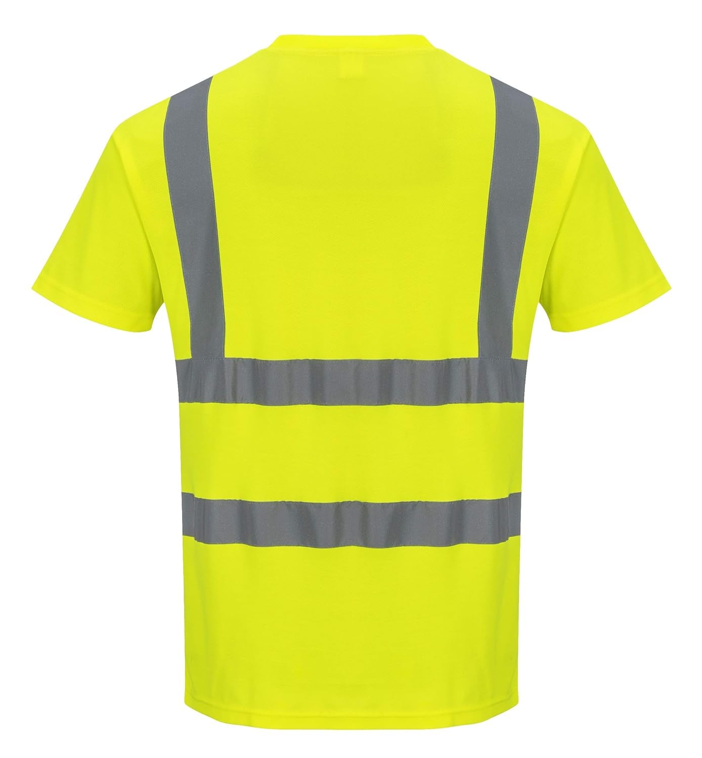 S170 Short Sleeve Cotton Safety Work T Shirt in Reflective Hivis ANSI, Yellow, Small