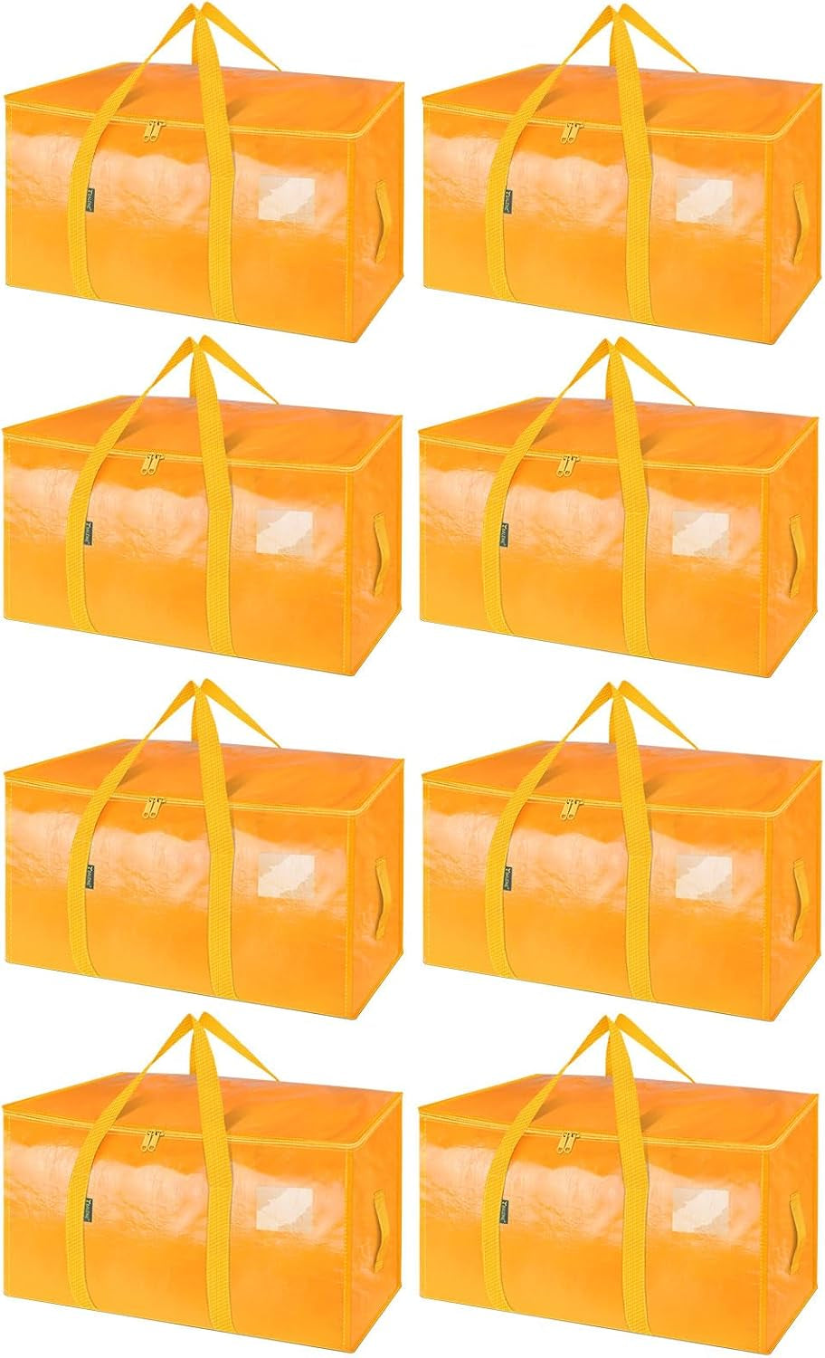 8-Pack Oversized Moving Bags with Reinforced Handles, Heavy-Duty Storage Tote for Clothes, Moving Supplies (Black, 8-Pack)