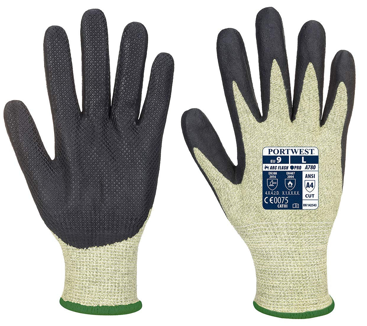 A780 Flame Resistant Arc Grip Glove Green/Black, X-Large