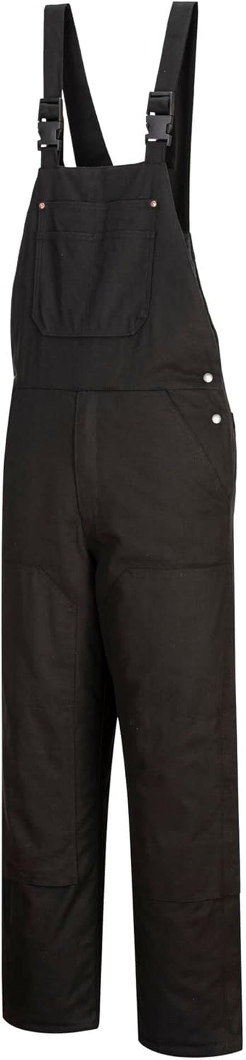 DC802 Men'S Duraduck Quilt Lined Workwear Bib and Brace Overalls Black, 3X-Large
