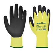 A625 Vis-Tex Cut Resistant Work Gloves PU Palm Coated Gloves Yellow/Black, X-Large-KarWorkwear