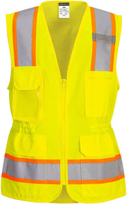 US392 Women'S Hi Vis Safety Work Vest with Reflective Tape Yellow, Xx-Large