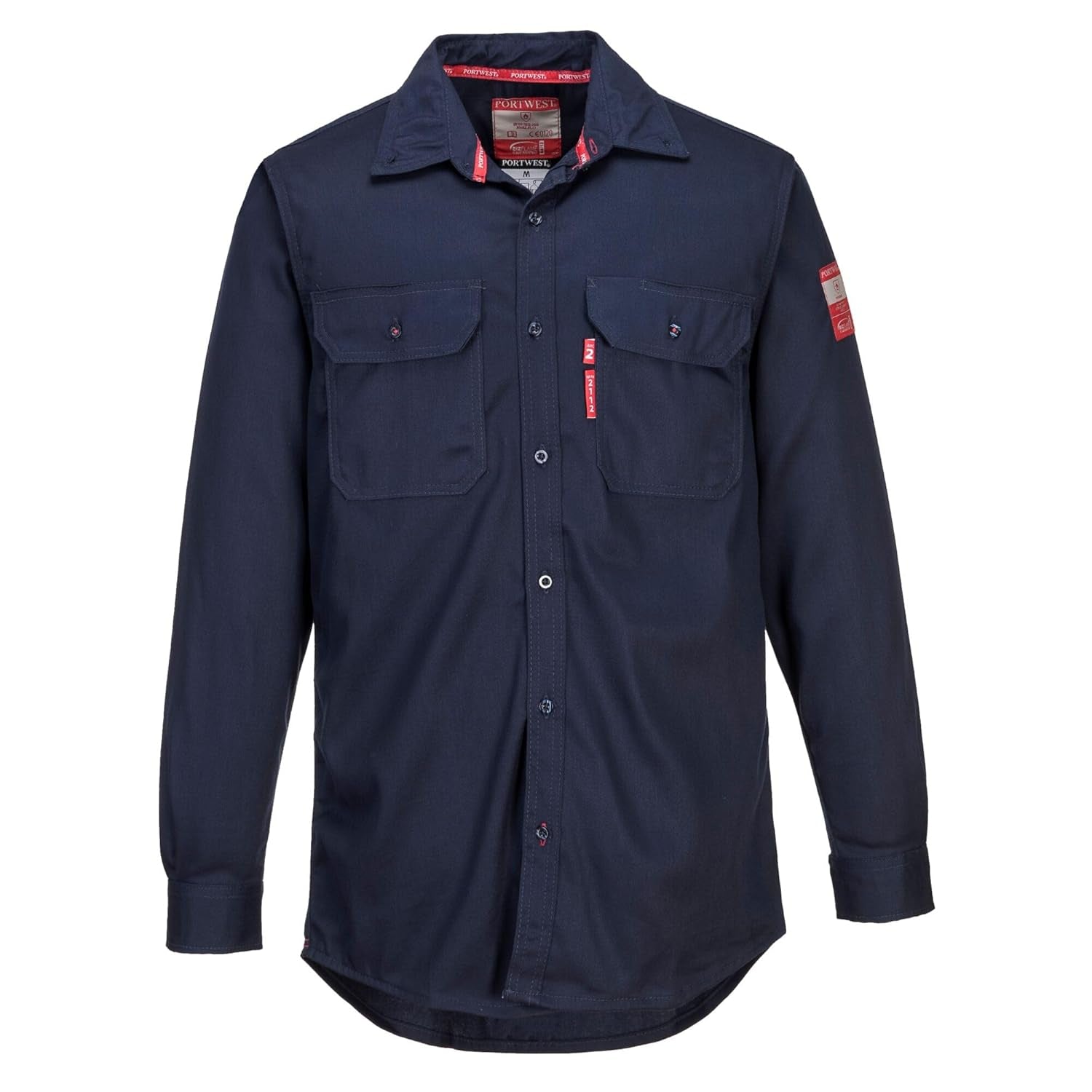 FR89 Fire Resistant Safety Work Shirt in FR Bizflame 88/12 ASTM NFPA, Khaki, Large
