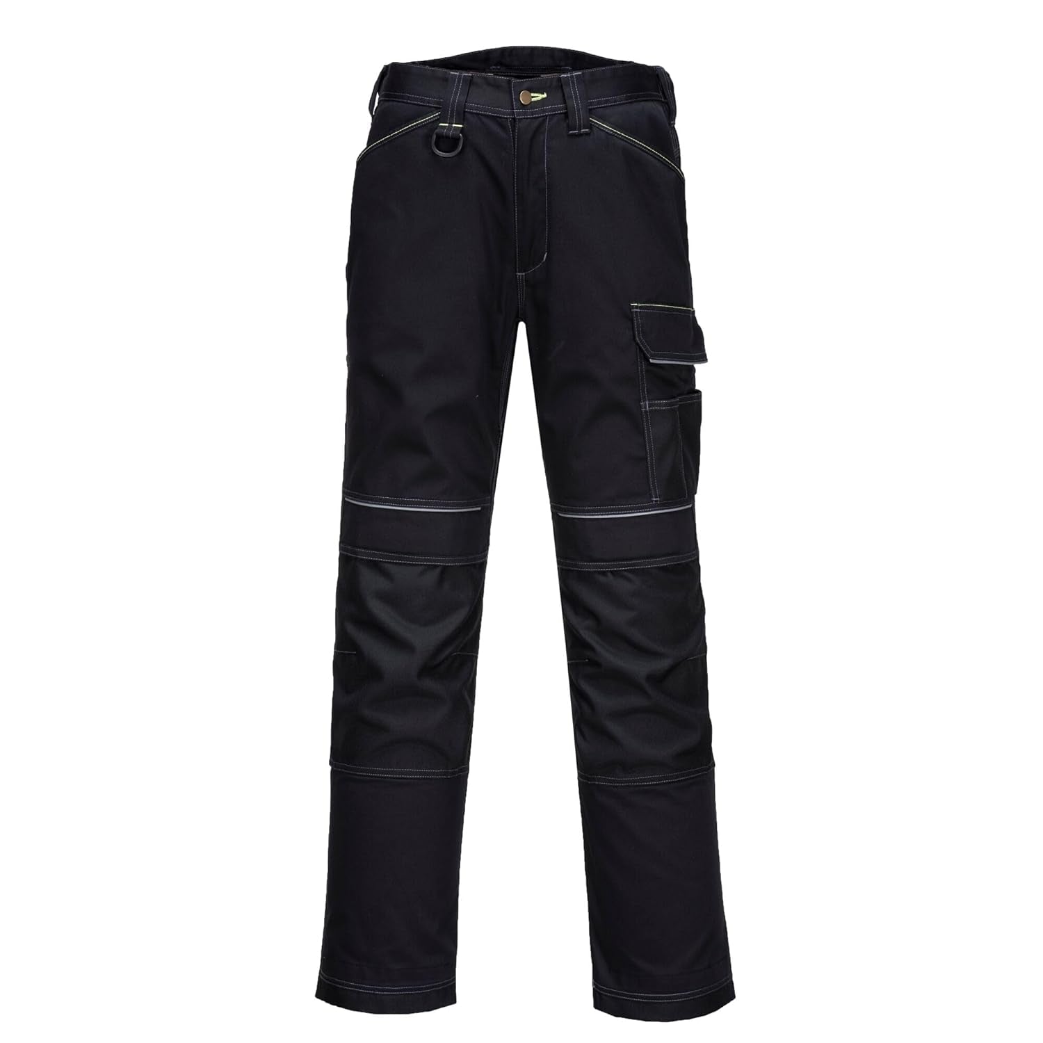 PW380 Women'S Work Pants - Stretch Fabric PW3 Workwear Utility Safety Pants with Knee Pad Pockets, Black 34