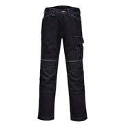 PW380 Women'S Work Pants - Stretch Fabric PW3 Workwear Utility Safety Pants with Knee Pad Pockets, Black 38