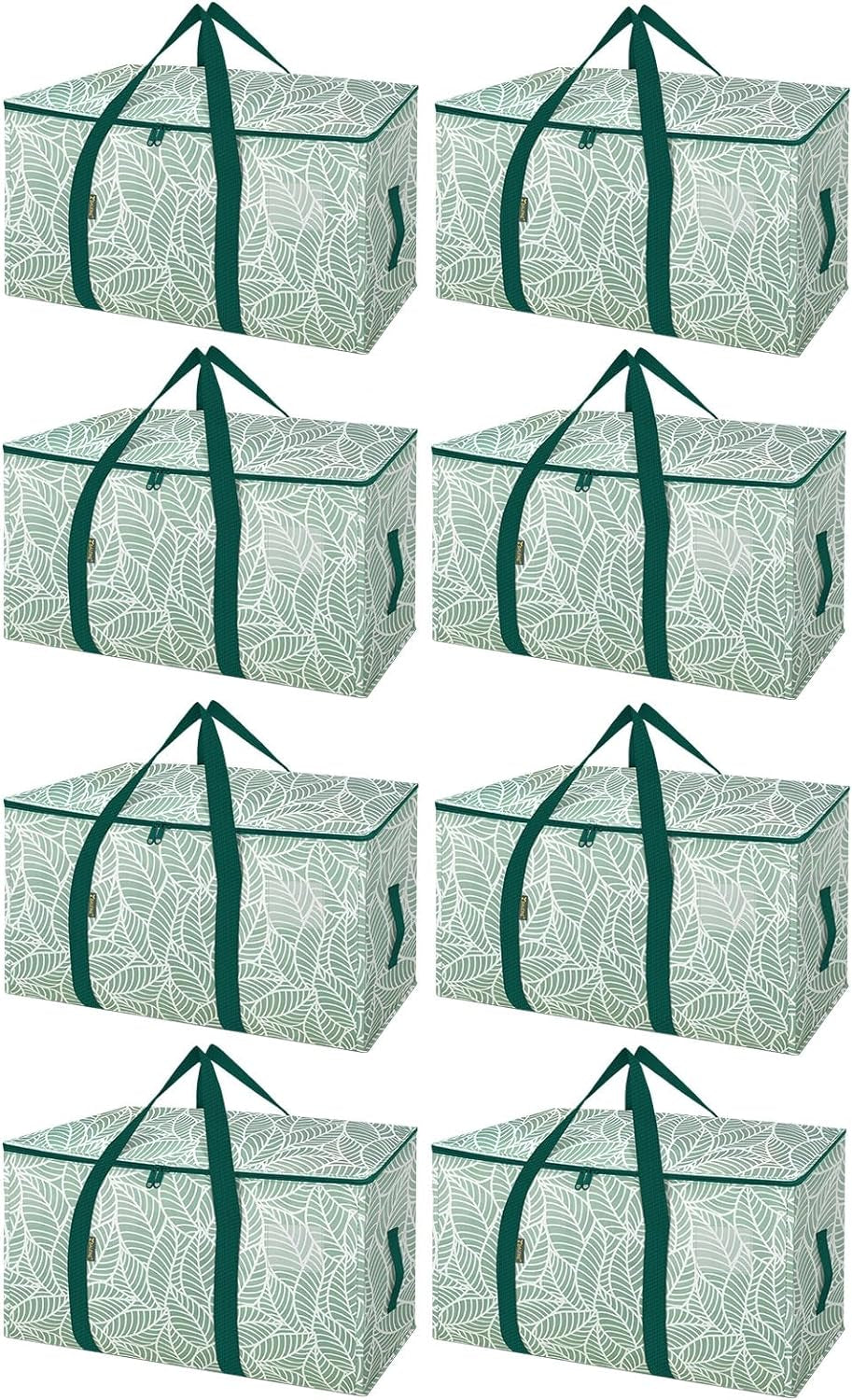 8-Pack Oversized Moving Bags with Reinforced Handles, Heavy-Duty Storage Tote for Clothes, Moving Supplies (Black, 8-Pack)
