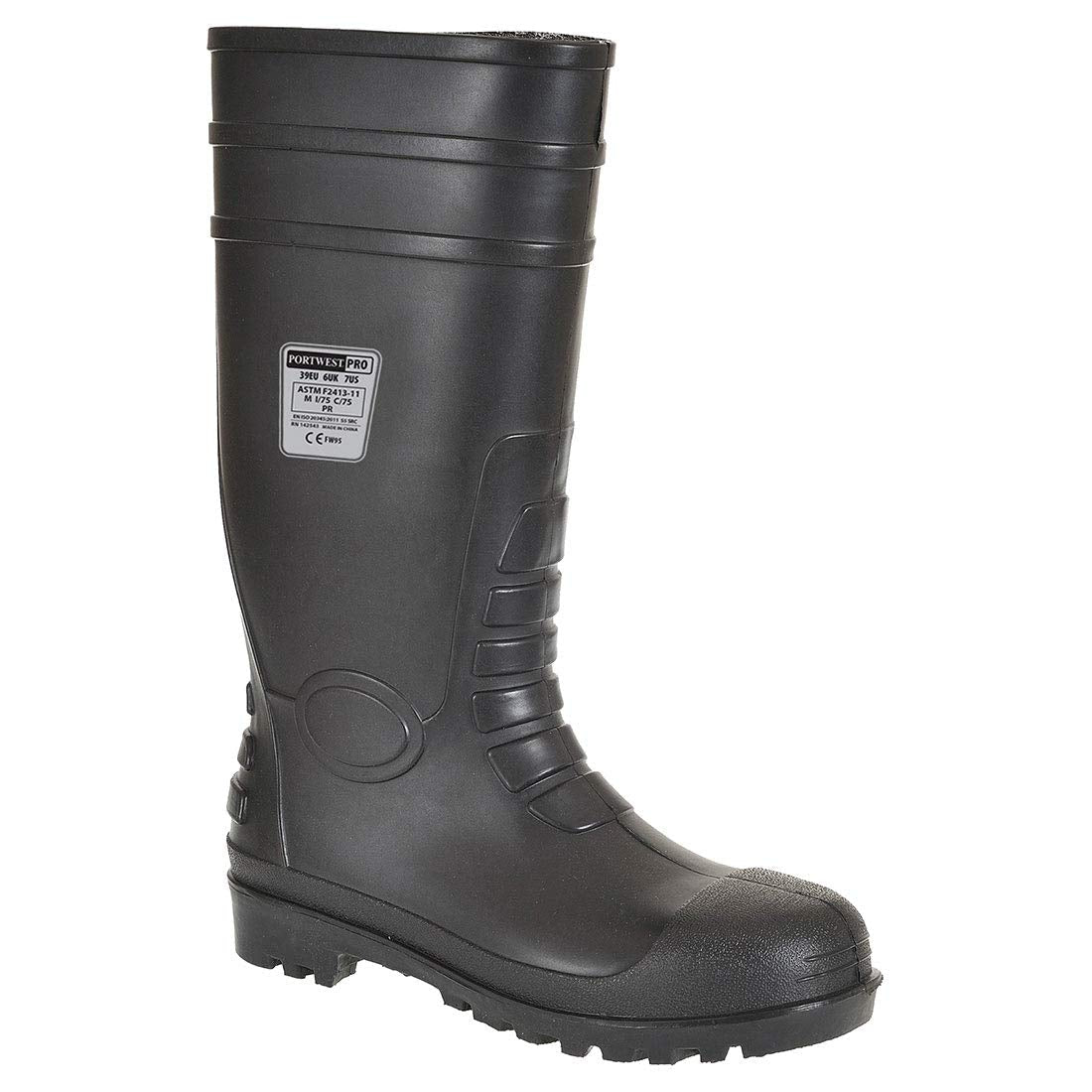 FW95 Total Safety PVC Waterproof Boot with Protective Steel Toecap ASTM, 10