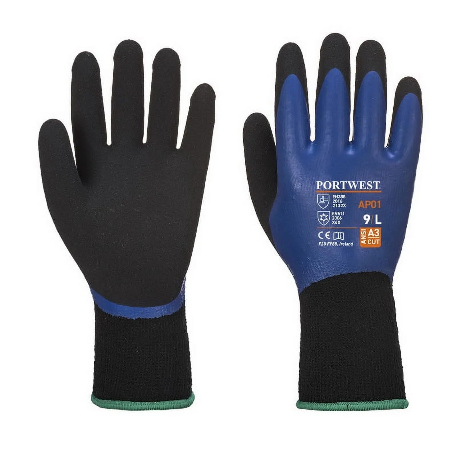 AP01 Thermo Grip Pro Glove Blue/Black, Small-KarWorkwear