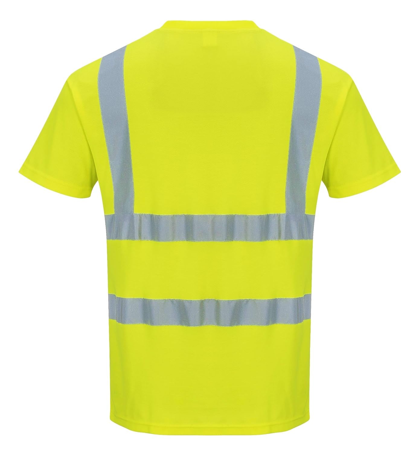 Hi-Vis T Shirt Viz Visibility Reflective Safety Work Wear Top ANSI 2, Medium Yellow