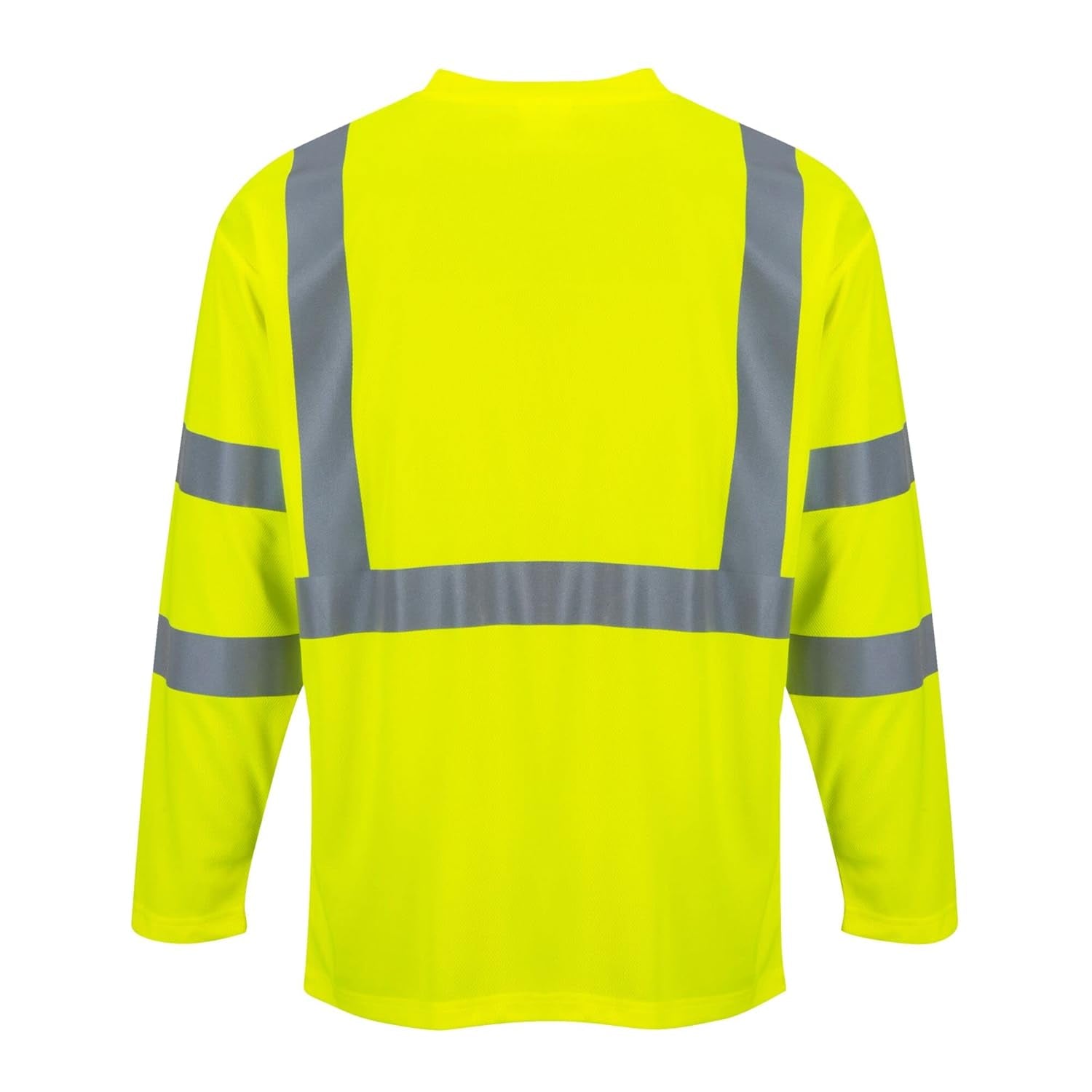 S191 Hi-Vis Long Sleeve Pocket T-Shirt Yellow Tall, 5X-Large