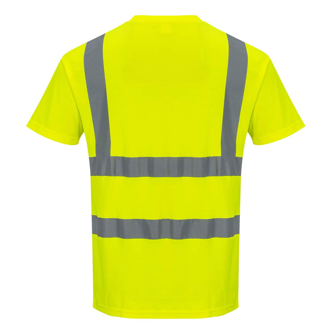S170 Short Sleeve Cotton Safety Work T Shirt in Reflective Hivis ANSI, Yellow, X Large