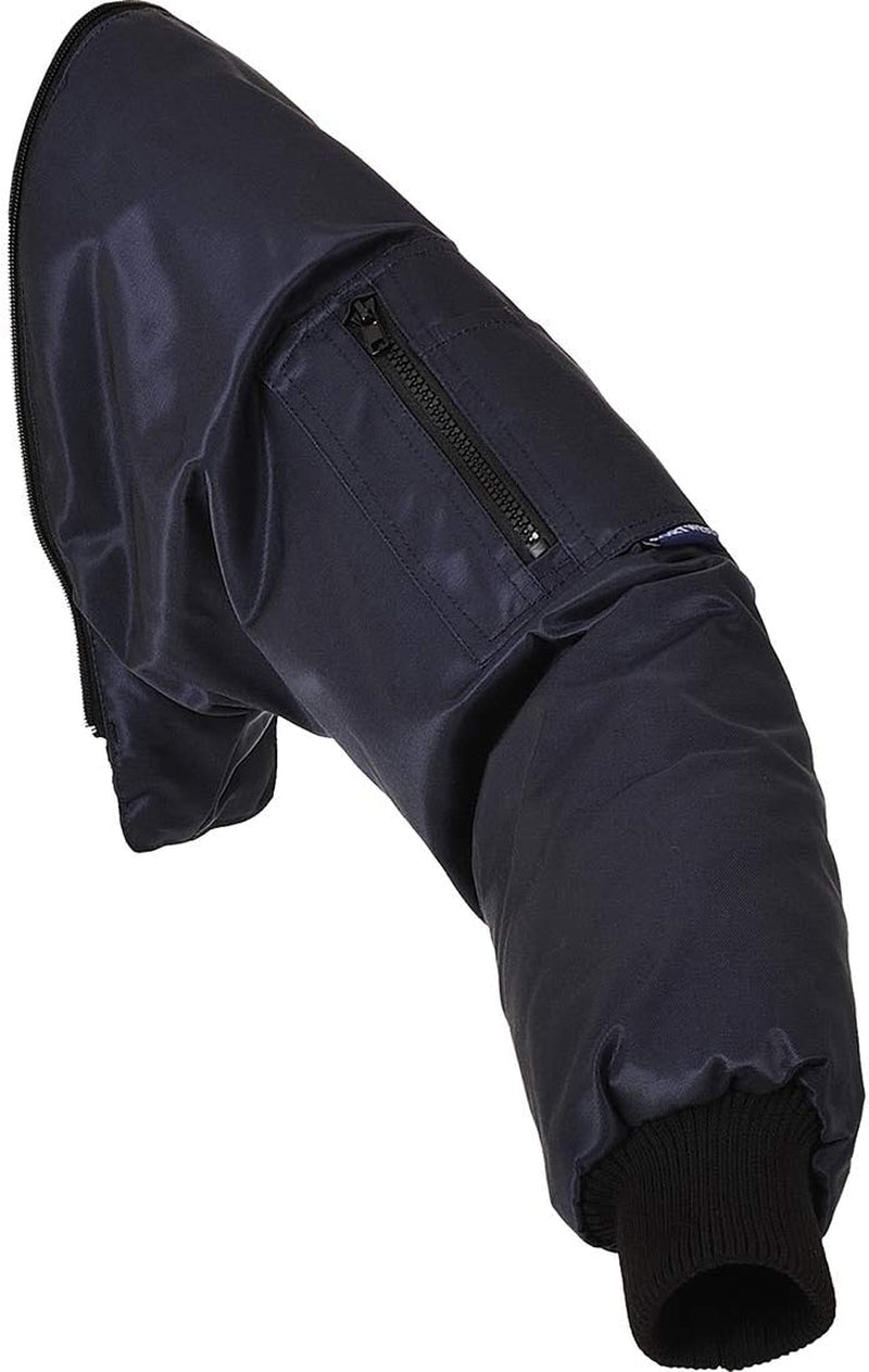 Pilot Jacket Bomber Work Wear Coat Heavyweight Aviator Protective Casual, Navy, Large