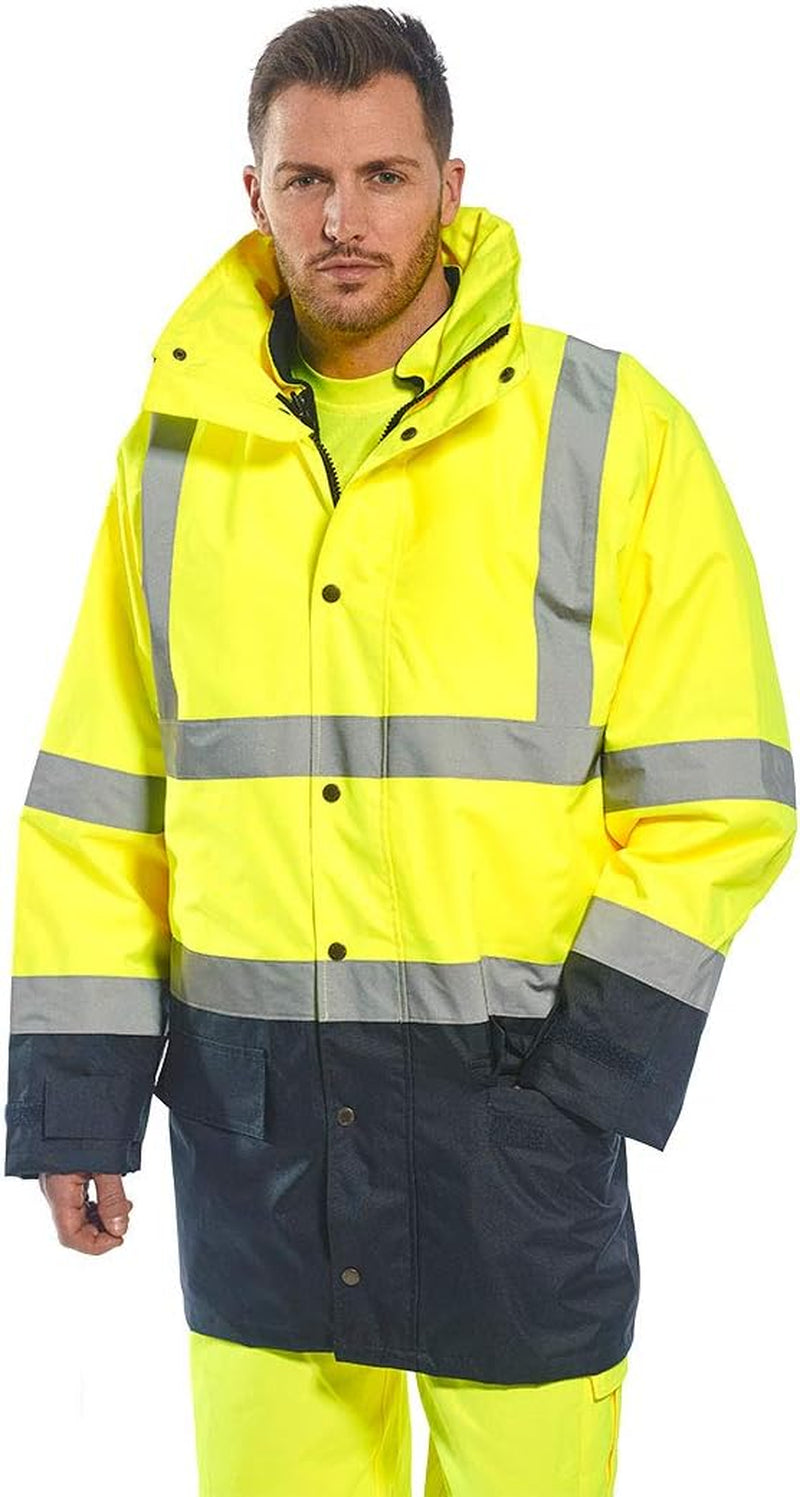 Hi-Vis 3In1 Premium Bomber JKT Viz Insulated Safety Visability Work Wear Rain ANSI 3